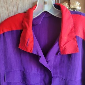 Vibrant Purple and Red Women's Blazer